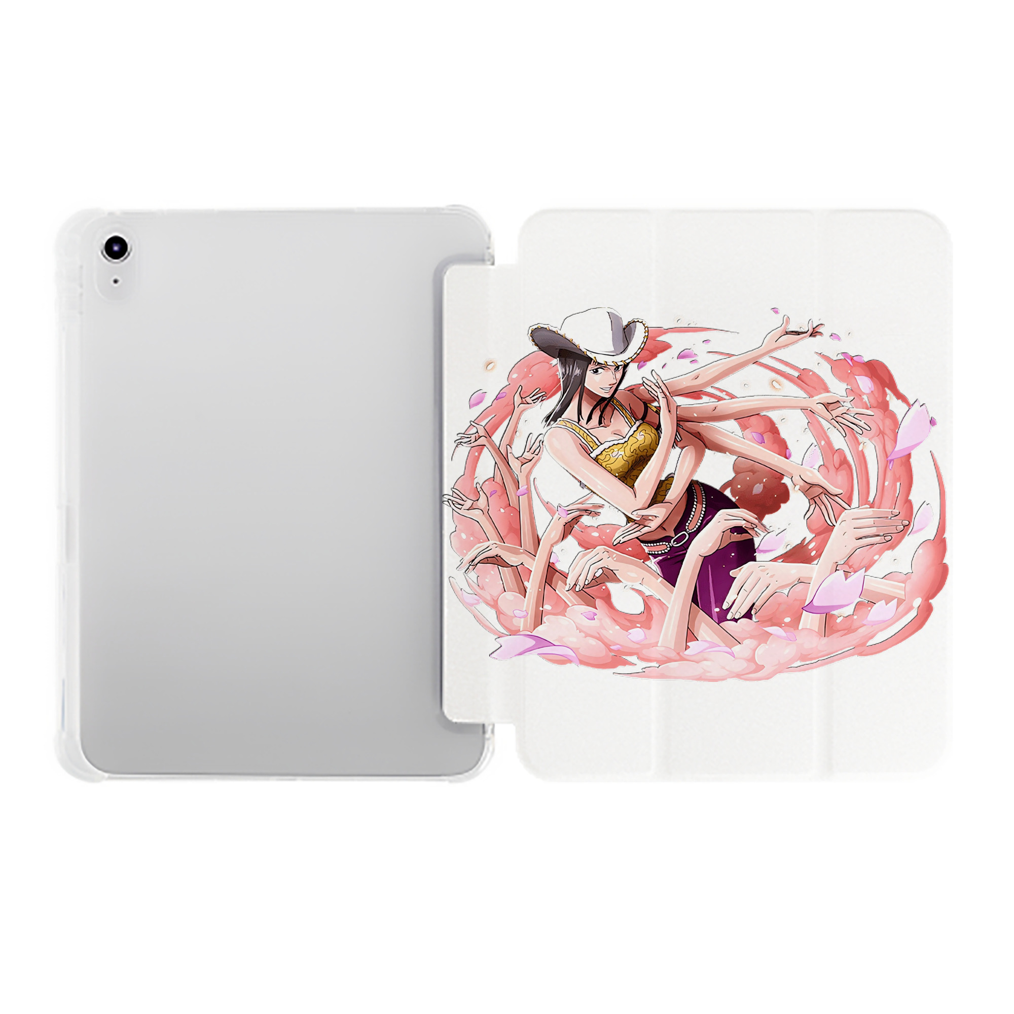 （画像用） ワンピース ニコ・ロビン ONE PIECE Nico Robin IPad ケース ペン収納付き 三つ折りスタンド PUレザー×シリコン 対応機種9.5/10.5/10.9インチ